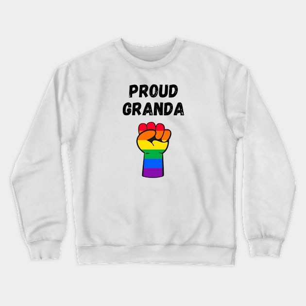 Proud Granda Rainbow Pride T Shirt Design Crewneck Sweatshirt by Rainbow Kin Wear